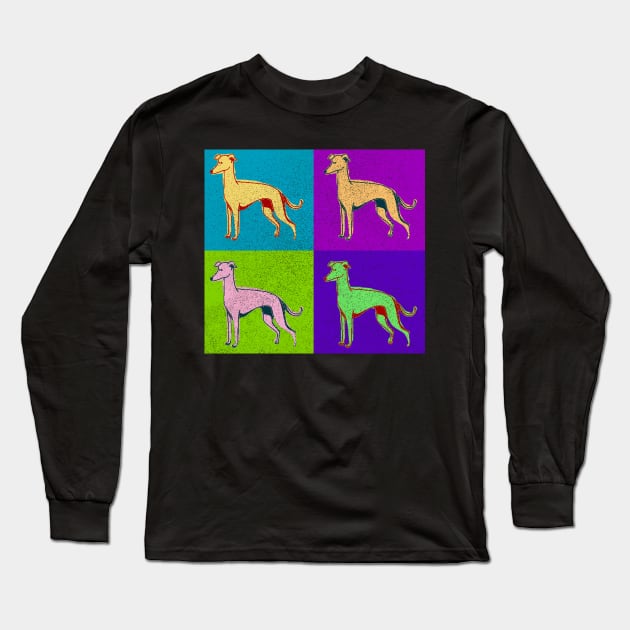 Greyhound Dog Lover Best Pop Art Style Design Dog Gift Owner Long Sleeve T-Shirt by joannejgg